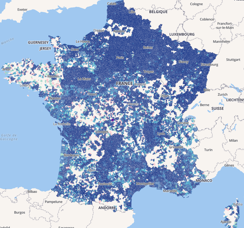 arcep carte fibre